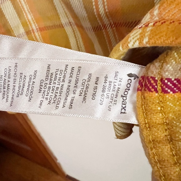 Cotopaxi Shirt Jacket Mens XL Plaid Flannel Orange Long Sleeve Button Up - Picture 6 of 9